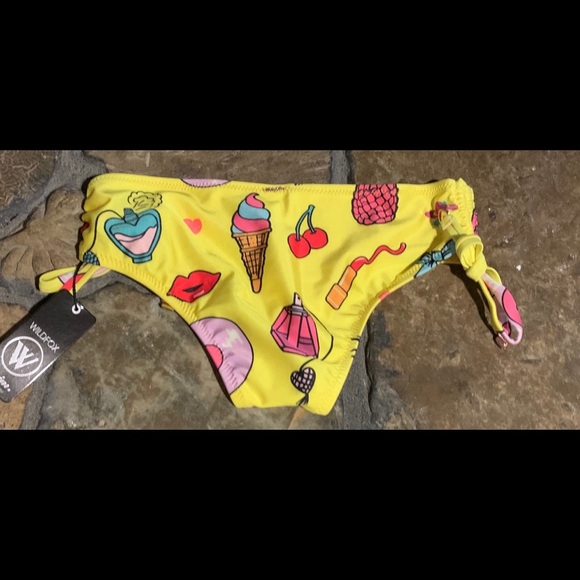 NWT‎ Wildfox Emoji Ruched Boyshort Bikini Bottom - Picture 5 of 12